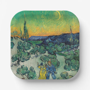Vincent van Gogh - Moonlit Landscape with Couple Paper Plate
