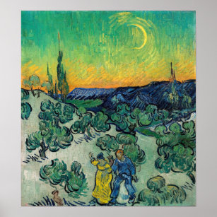 Vincent van Gogh - Moonlit Landscape with Couple Poster