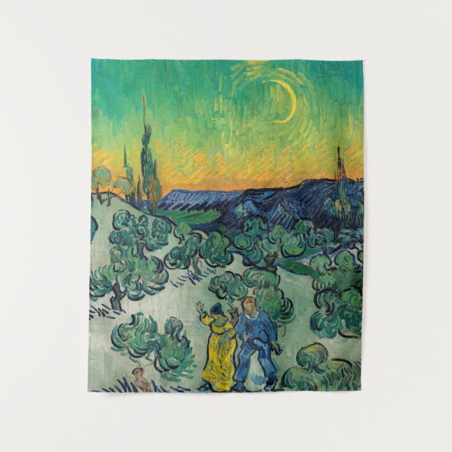 Vincent van Gogh - Moonlit Landscape with Couple Tapestry (Front)