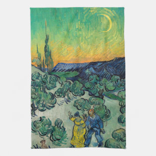 Vincent van Gogh - Moonlit Landscape with Couple Tea Towel