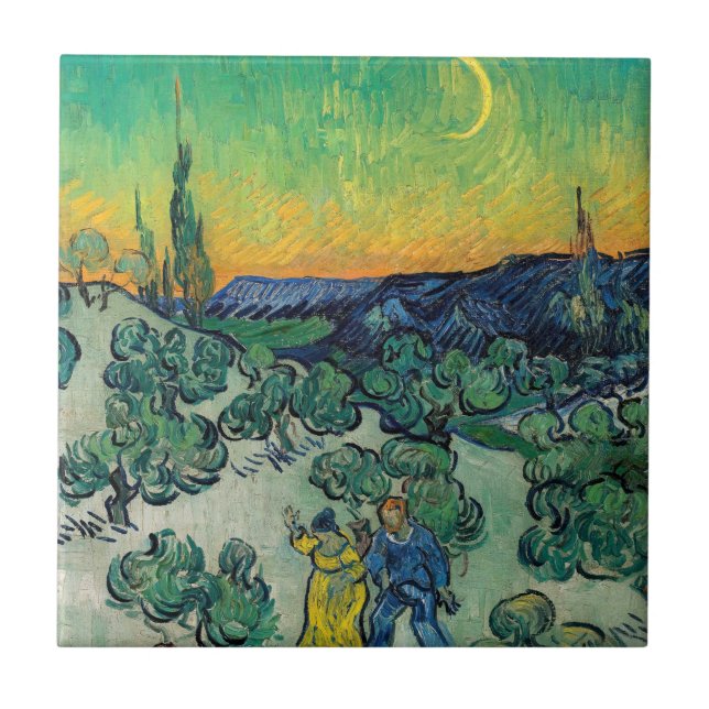 Vincent van Gogh - Moonlit Landscape with Couple Tile (Front)
