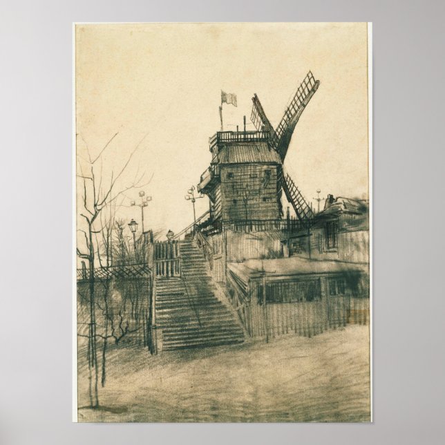Vincent van Gogh -  Moulin de la Galette Poster (Front)