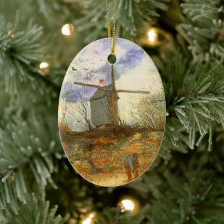 Vincent van Gogh - Moulin de la Galette, Windmill Ceramic Tree Decoration