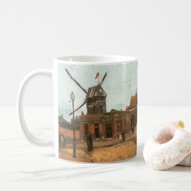 Vincent van Gogh - Moulin de la Galette, Windmill Coffee Mug (With Donut)