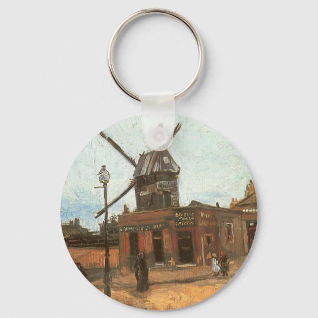 Vincent van Gogh - Moulin de la Galette, Windmill Key Ring (Front)