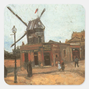 Vincent van Gogh - Moulin de la Galette, Windmill Square Sticker