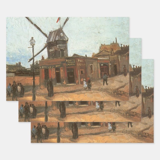 Vincent van Gogh - Moulin de la Galette, Windmill Wrapping Paper Sheet (Set)