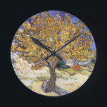 Vincent van Gogh | Mulberry Tree, 1889 Round Clock<br><div class="desc">Image Collection Number:  XTD68230  Mulberry Tree,  1889 (oil on canvas). Gogh,  Vincent van (1853-90) oil on canvas. Norton Simon Collection,  Pasadena,  CA,  USA .  1889</div>