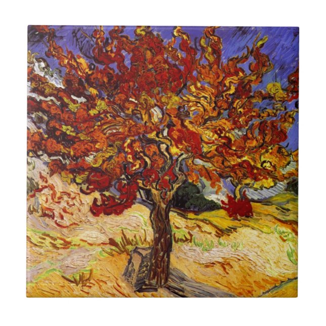 Vincent Van Gogh Mulberry Tree Fine Art Painting Tile (Front)