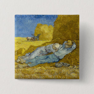 Vincent Van Gogh - Noon, Rest from work / Siesta 15 Cm Square Badge