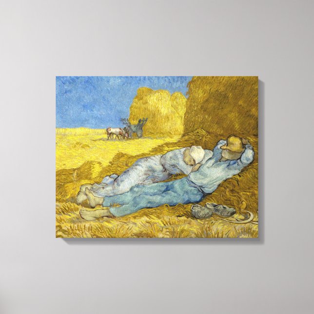Vincent Van Gogh - Noon, Rest from work / Siesta Canvas Print (Front)