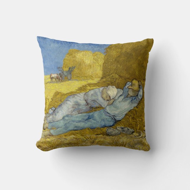 Vincent Van Gogh - Noon, Rest from work / Siesta Cushion (Front)