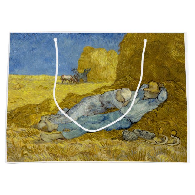 Vincent Van Gogh - Noon, Rest from work / Siesta Large Gift Bag (Front)