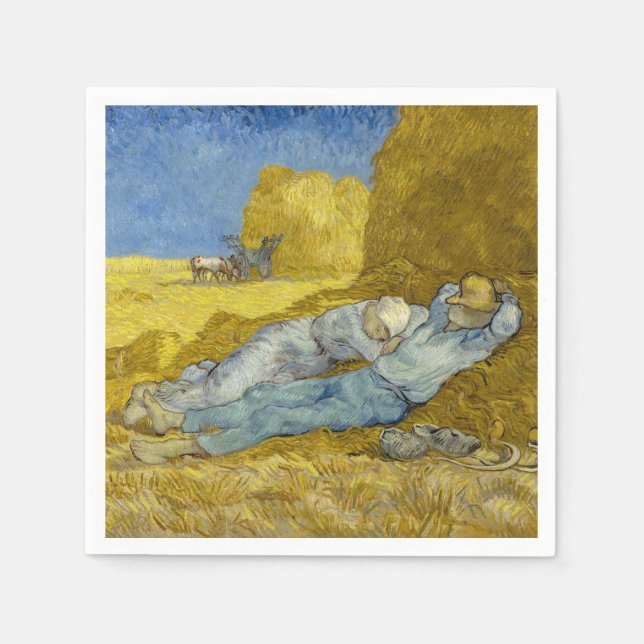 Vincent Van Gogh - Noon, Rest from work / Siesta Napkin (Front)