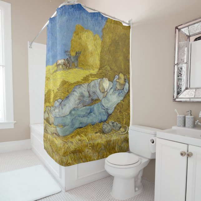 Vincent Van Gogh - Noon, Rest from work / Siesta Shower Curtain (In Situ)