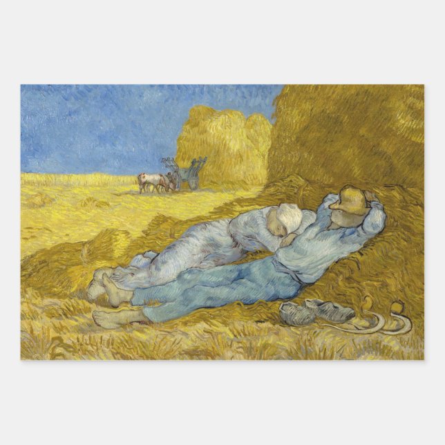 Vincent Van Gogh - Noon, Rest from work / Siesta Wrapping Paper Sheet (Front)