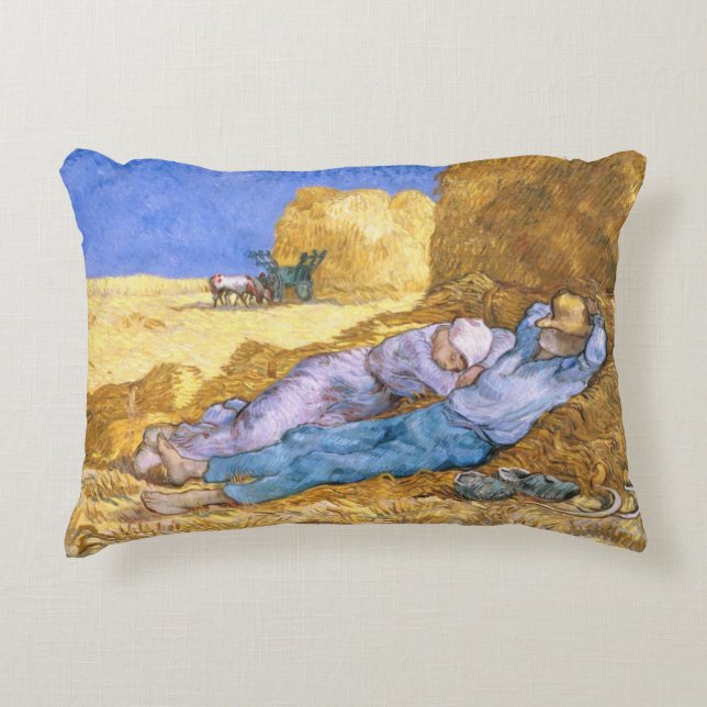 Vincent van Gogh | Noon, The Siesta, after Millet Decorative Cushion (Front)