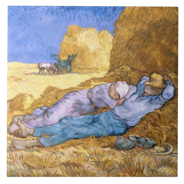 Vincent van Gogh | Noon, The Siesta, after Millet Tile (Front)