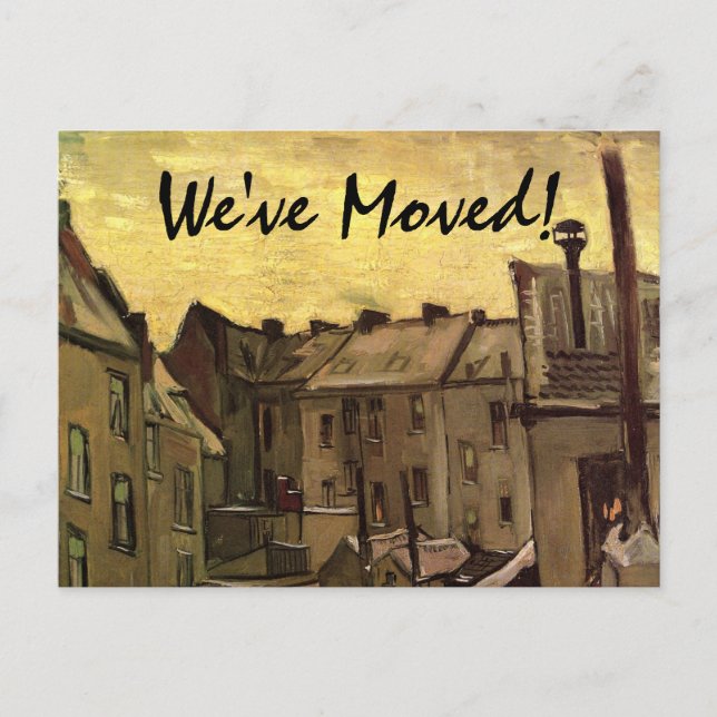 Vincent Van Gogh Old Houses, Change of Address Announcement Postcard (Front)