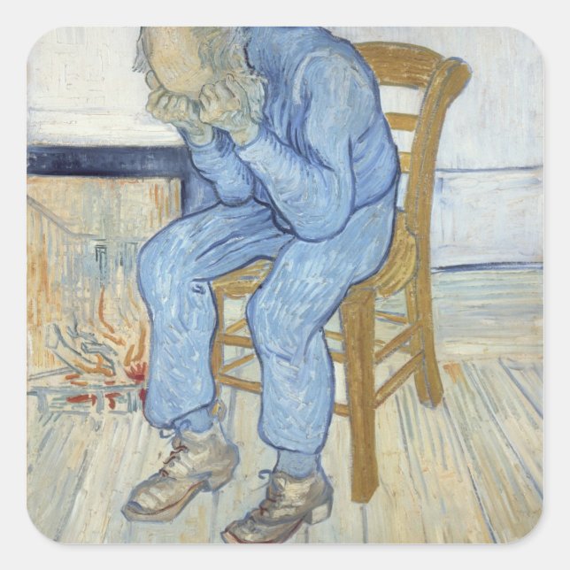 Vincent van Gogh | Old Man in Sorrow  Square Sticker (Front)