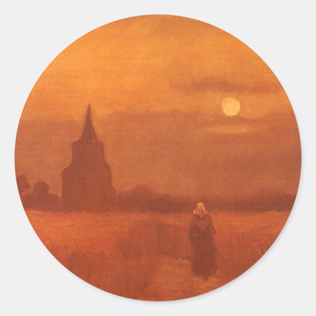Vincent van Gogh - Old Tower in the Fields Classic Round Sticker (Front)