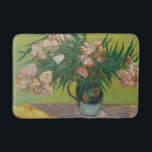 Vincent Van Gogh Oleander flower painting Bath Mat<br><div class="desc">This Vincent Van Gogh painting is a vase of oleander flowers. Van Gogh painted it in August 1888. Oleanders were happy lively flowers to Van Gogh, and in his paiting he shows the flowers filling a majolica jug he used for his still lifes made in Arles. Artwork painting graphic post...</div>