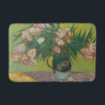Vincent Van Gogh Oleander flower painting Bath Mat<br><div class="desc">This Vincent Van Gogh painting is a vase of oleander flowers. Van Gogh painted it in August 1888. Oleanders were happy lively flowers to Van Gogh, and in his paiting he shows the flowers filling a majolica jug he used for his still lifes made in Arles. Artwork painting graphic post...</div>