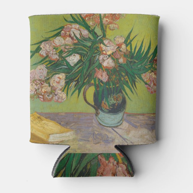 Vincent Van Gogh Oleander flower painting Can Cooler (Front)