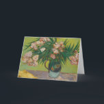 Vincent Van Gogh Oleander flower painting Card<br><div class="desc">This Vincent Van Gogh painting is a vase of oleander flowers. Van Gogh painted it in August 1888. Oleanders were happy lively flowers to Van Gogh, and in his paiting he shows the flowers filling a majolica jug he used for his still lifes made in Arles. Artwork painting graphic post...</div>
