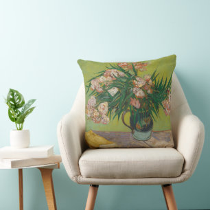 Vincent Van Gogh Oleander flower painting Cushion