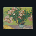 Vincent Van Gogh Oleander flower painting Doormat<br><div class="desc">This Vincent Van Gogh painting is a vase of oleander flowers. Van Gogh painted it in August 1888. Oleanders were happy lively flowers to Van Gogh, and in his paiting he shows the flowers filling a majolica jug he used for his still lifes made in Arles. Artwork painting graphic post...</div>