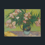 Vincent Van Gogh Oleander flower painting Doormat<br><div class="desc">This Vincent Van Gogh painting is a vase of oleander flowers. Van Gogh painted it in August 1888. Oleanders were happy lively flowers to Van Gogh, and in his paiting he shows the flowers filling a majolica jug he used for his still lifes made in Arles. Artwork painting graphic post...</div>