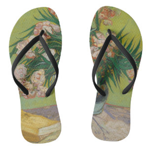 Vincent Van Gogh Oleander flower painting Flip Flops