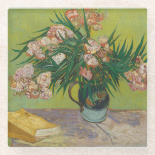 Vincent Van Gogh Oleander flower painting Glass Coaster