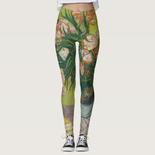 Vincent Van Gogh Oleander flower painting Leggings