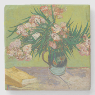 Vincent Van Gogh Oleander flower painting Stone Coaster