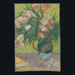Vincent Van Gogh Oleander flower painting Tea Towel<br><div class="desc">This Vincent Van Gogh painting is a vase of oleander flowers. Van Gogh painted it in August 1888. Oleanders were happy lively flowers to Van Gogh, and in his paiting he shows the flowers filling a majolica jug he used for his still lifes made in Arles. Artwork painting graphic post...</div>