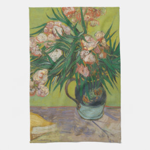Vincent Van Gogh Oleander flower painting Tea Towel