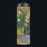 Vincent Van Gogh Oleander flower painting Thermal Tumbler<br><div class="desc">This Vincent Van Gogh painting is a vase of oleander flowers. Van Gogh painted it in August 1888. Oleanders were happy lively flowers to Van Gogh, and in his paiting he shows the flowers filling a majolica jug he used for his still lifes made in Arles. Artwork painting graphic post...</div>