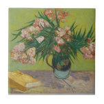 Vincent Van Gogh Oleander flower painting Tile<br><div class="desc">This Vincent Van Gogh painting is a vase of oleander flowers. Van Gogh painted it in August 1888. Oleanders were happy lively flowers to Van Gogh, and in his paiting he shows the flowers filling a majolica jug he used for his still lifes made in Arles. Artwork painting graphic post...</div>