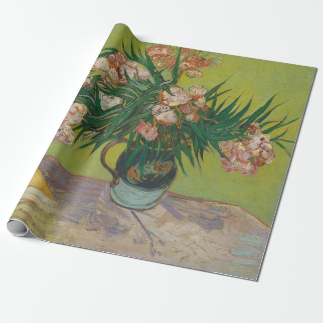 Vincent Van Gogh Oleander flower painting Wrapping Paper (Unrolled)