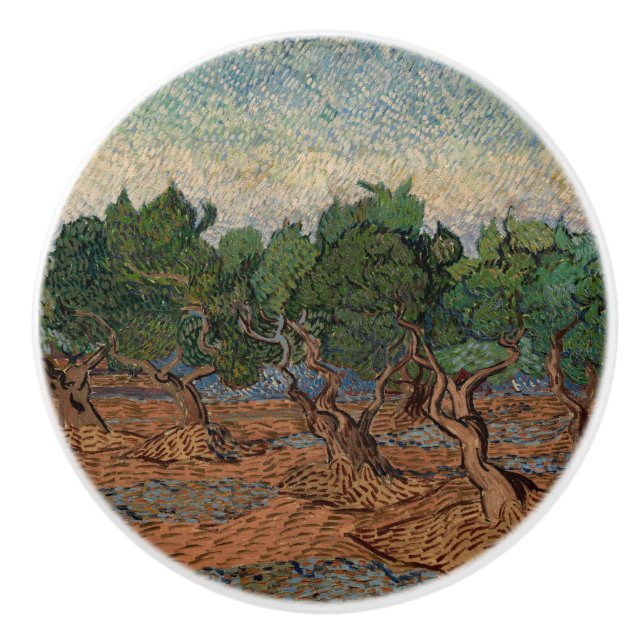 Vincent van Gogh - Olive Grove Ceramic Knob (Front)