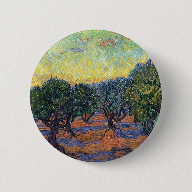 Vincent Van Gogh Olive Grove Impressionism Art 6 Cm Round Badge (Front)