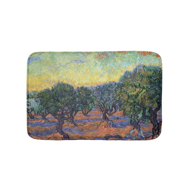 Vincent Van Gogh Olive Grove Impressionism Art Bath Mat (Front)