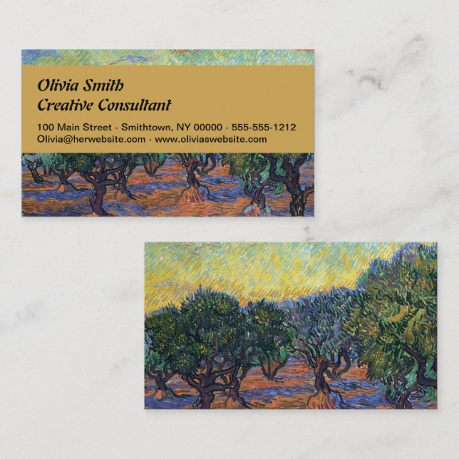 Vincent Van Gogh Olive Grove Impressionism Art Business Card (Front/Back)