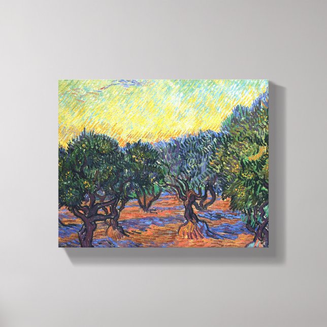Vincent Van Gogh Olive Grove Impressionism Art Canvas Print (Front)
