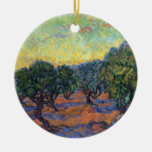 Vincent Van Gogh Olive Grove Impressionism Art Ceramic Tree Decoration