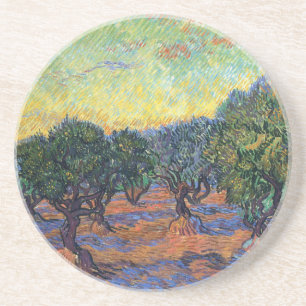 Vincent Van Gogh Olive Grove Impressionism Art Coaster