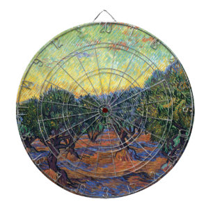Vincent Van Gogh Olive Grove Impressionism Art Dartboard