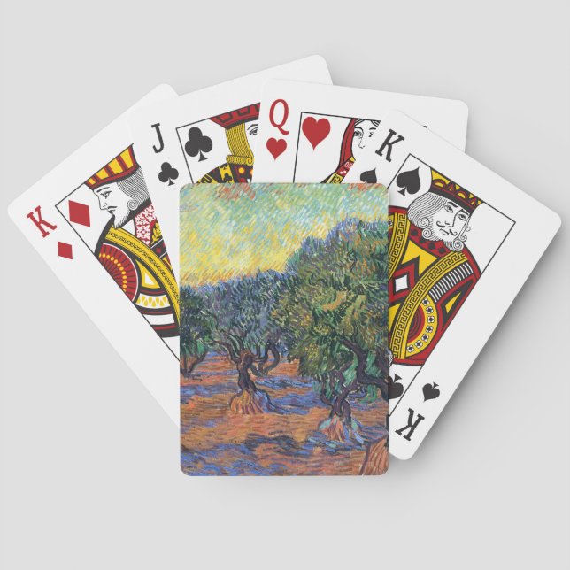 Vincent Van Gogh Olive Grove Impressionism Art Playing Cards (Back)